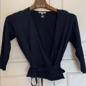 Burberry wrap top in navy